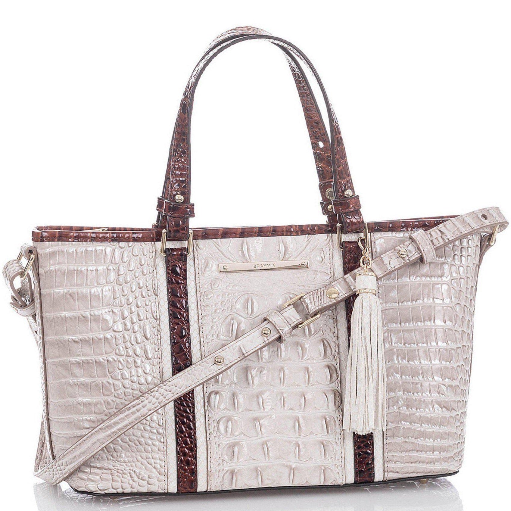Crestview Mini Asher Seashell Embossed Leather Satchel