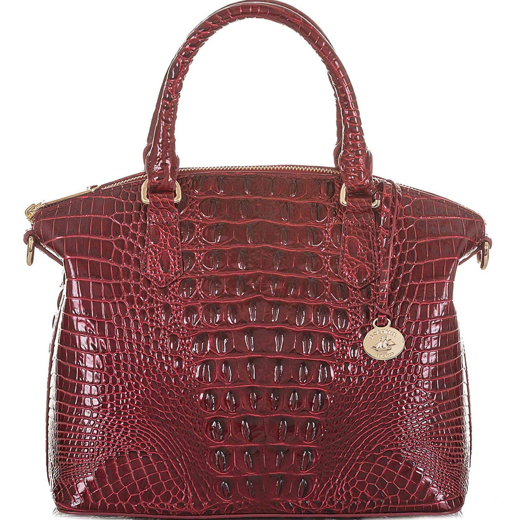 Duxbury Croc Embossed Leather Satchel