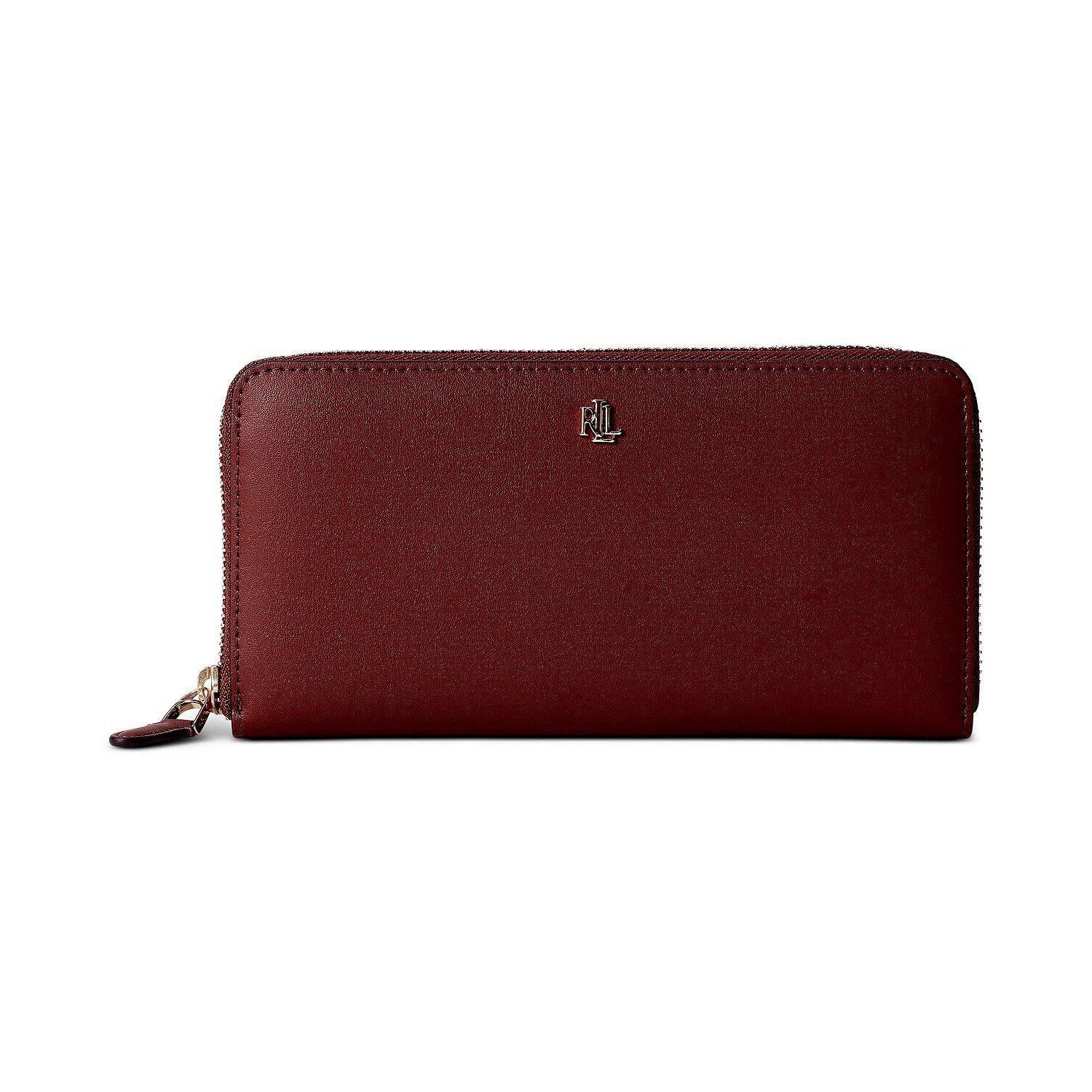 Smooth Leather Zip Wallet Burgundy