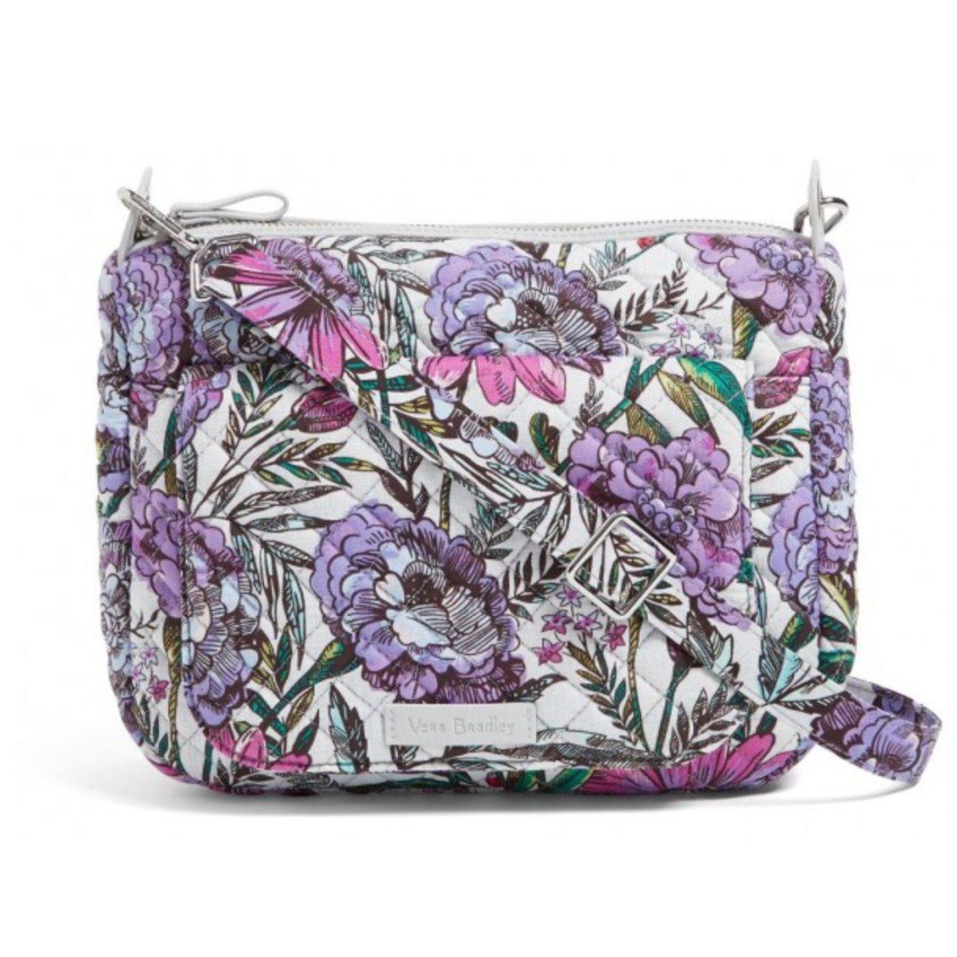 Vera Bradley Carson Mini Shoulder Bag Lavendar/ Meadow