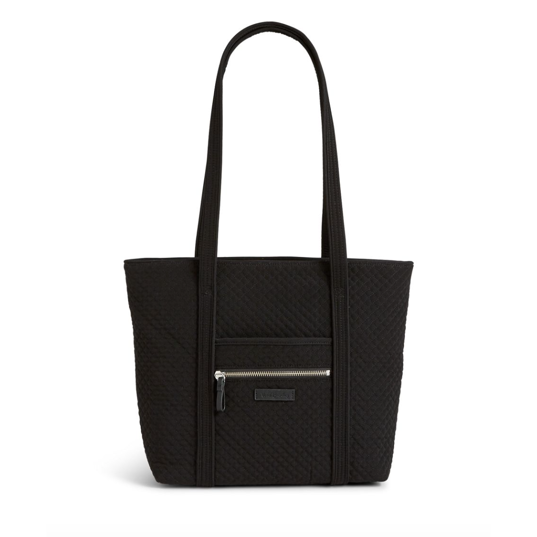 Vera Bradley Iconic Small Vera Quilted Tote Bag Classic Black