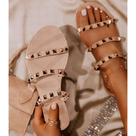 Pepero Clear Rhinestone Open Toe Bootie