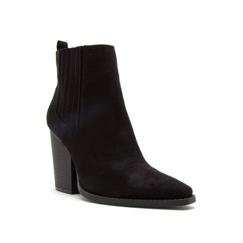 Slay Pointy Toe Block Heeled Bootie