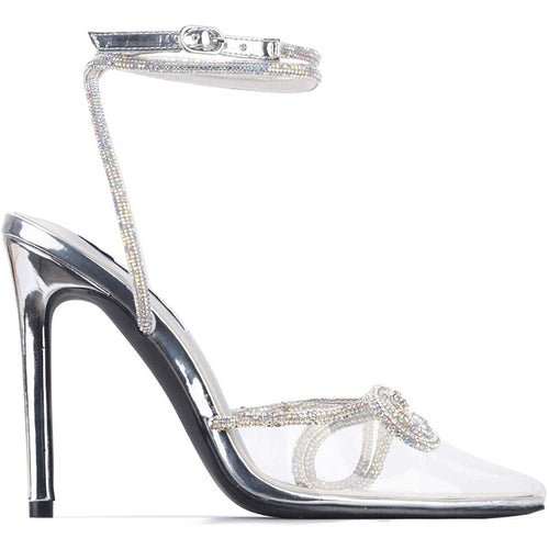 Christie Rhinestone Bow Clear Heels