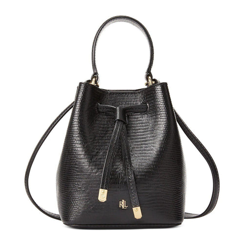 Lizard-Embossed Leather Micro Debby Bucket Bag