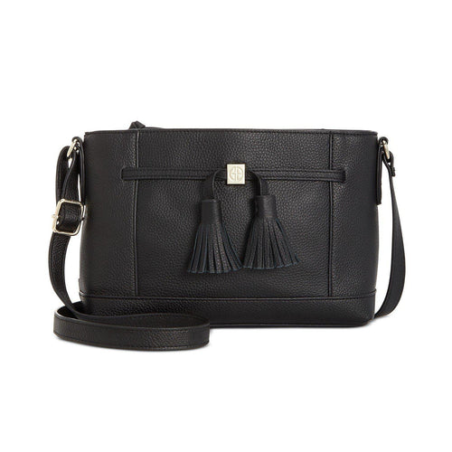 Pebble Leather Tassel Crossbody