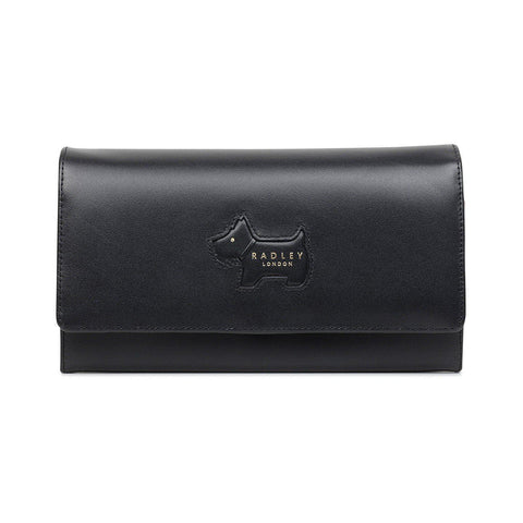 Mini Croc Embossed Small Zip Wallet Black