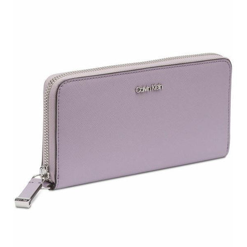 Saffiano Leather Zip-Around Wallet Purple