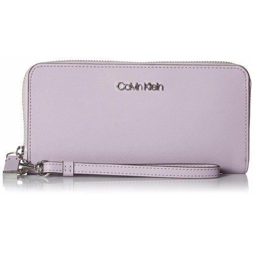 Saffiano Leather Zip-Around Wallet Purple