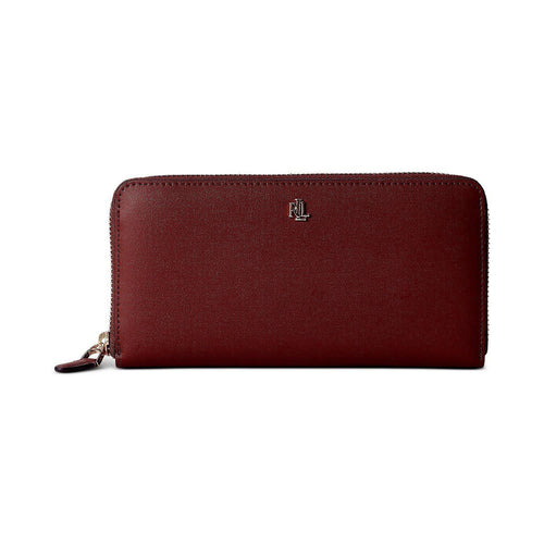 Smooth Leather Zip Wallet Burgundy