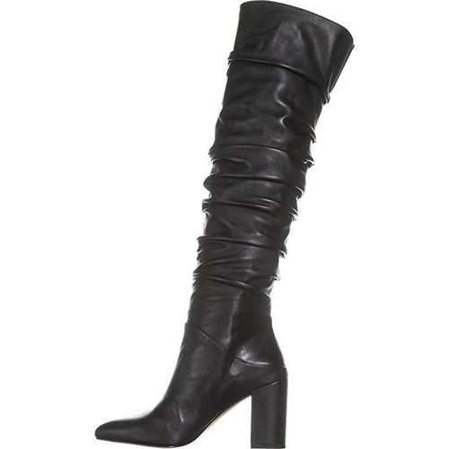INC Womens Tabithaa Leather Ruched Knee-High Boots-Shoes-INC-7.5-ShoeShock